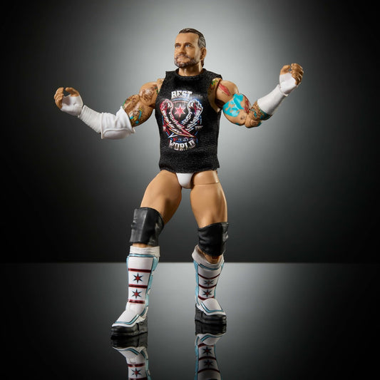 Mattel WWE Elite Action Figure & Accessories, Greatest Hits 2025 Set, 6-inch Collectible CM Punk with 25 Articulation Points & Swappable Hands