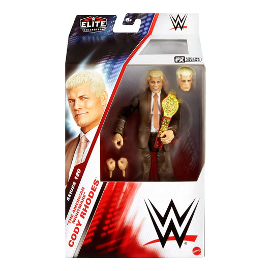 Mattel WWE Elite Action Figure & Accessories, Series #120, 6-inch Collectible Cody Rhodes with 25 Articulation Points & Swappable Hands